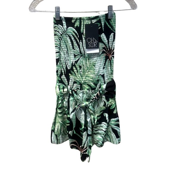 Chaser Pants - NEW Chaser Palm Print Sleeveless Romper - Misses XS